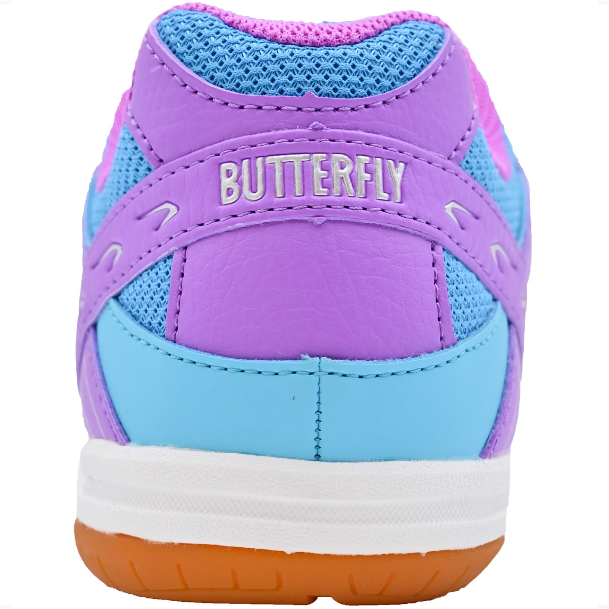 Butterfly Lezoline Reiss Shoes: Rear Diagonal Profile of Purple Reiss Shoe